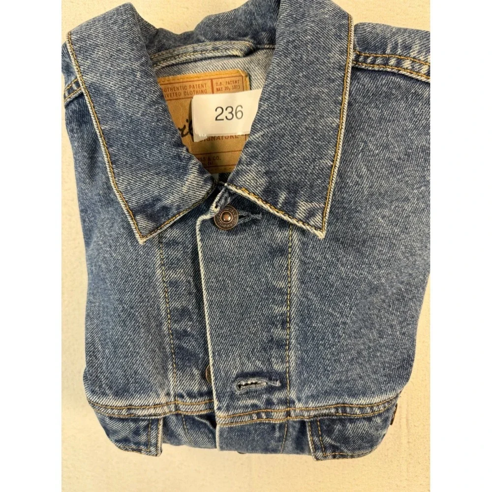 Levi Strauss Signature‎ Denim Women's Jacket large cusCowgirl Patch Western